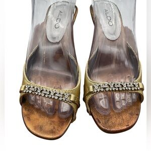 Aldo Women's‎ Gold Sandals with Rhinestones